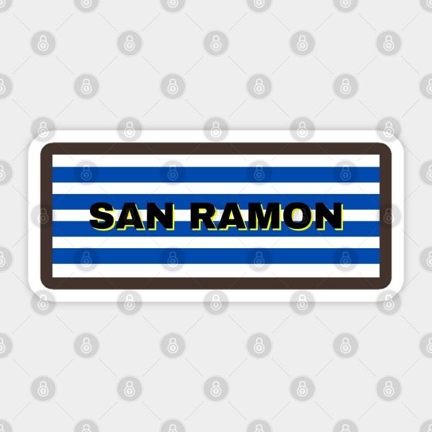 San Ramon City in Uruguay Flag Stripes Sticker by aybe7elf